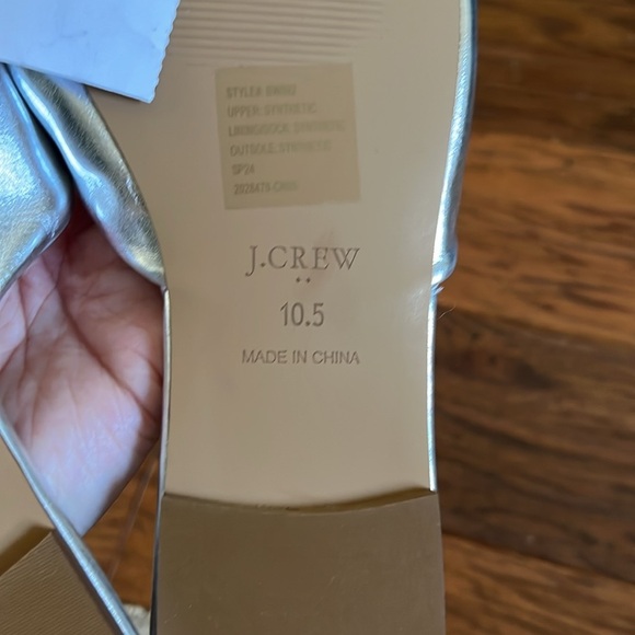 J. Crew Twisted slide sandals in Silver Size 10.5 - Picture 6 of 6